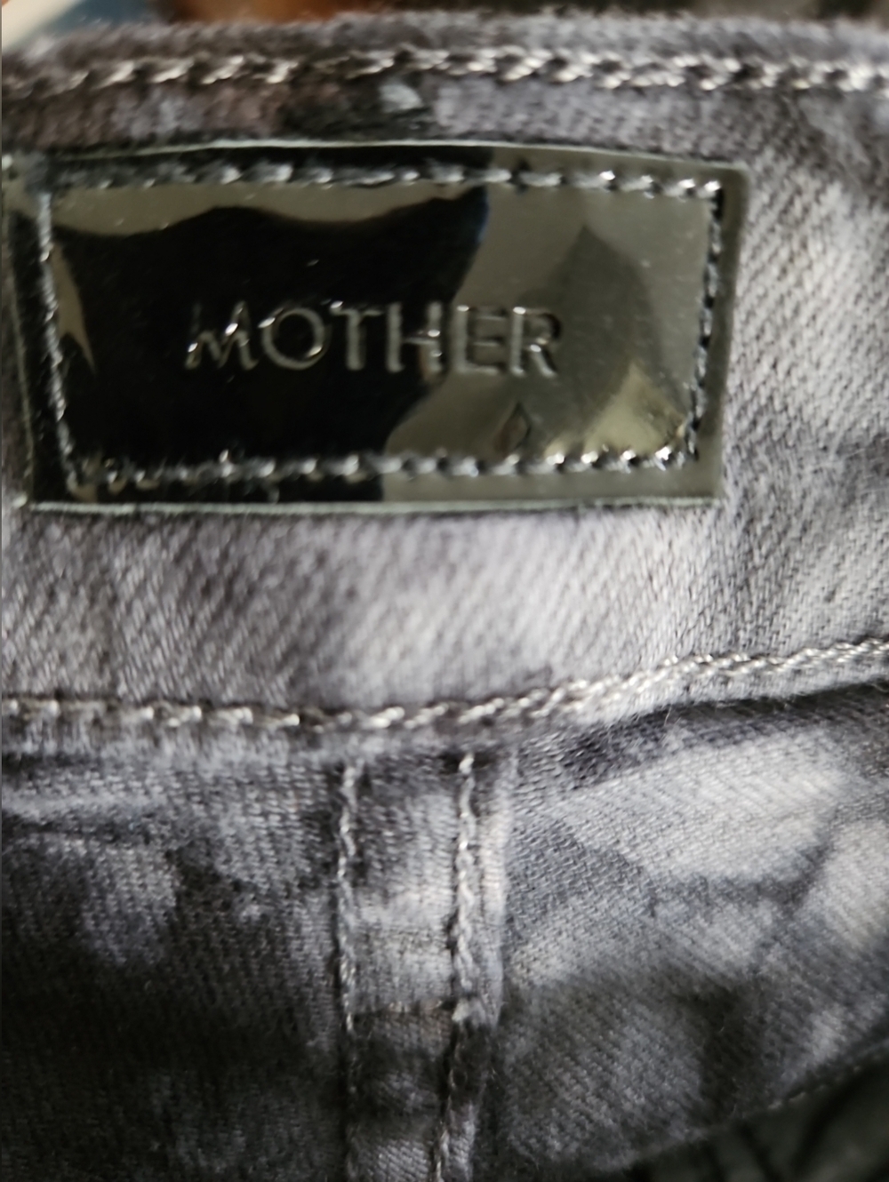 MOTHER Winding Paths Skinny Jeans Black White Tie Dye High Rise 28 NWT. - Picture 5 of 7
